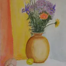 Korycka Marlena<br /> - <em> Martwa Natura Kwiatowa</em> <br />(pastel)