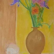 Wyrzykowska Helena<br /> - <em> Martwa Natura Kwiatowa</em> <br />(pastel)