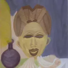Szymkowicz Alicja<br /><em>Martwa Natura z Maską</em><br />(pastel)